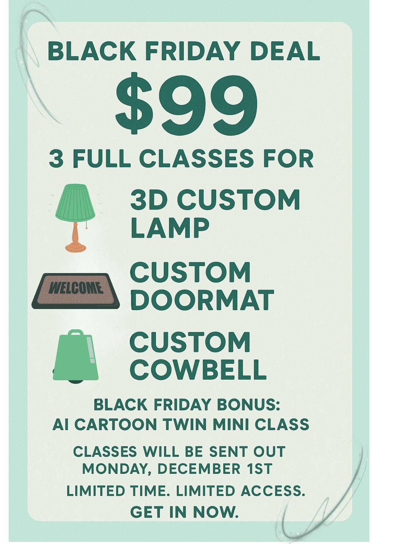 BLACK FRIDAY 3 CLASS DEAL