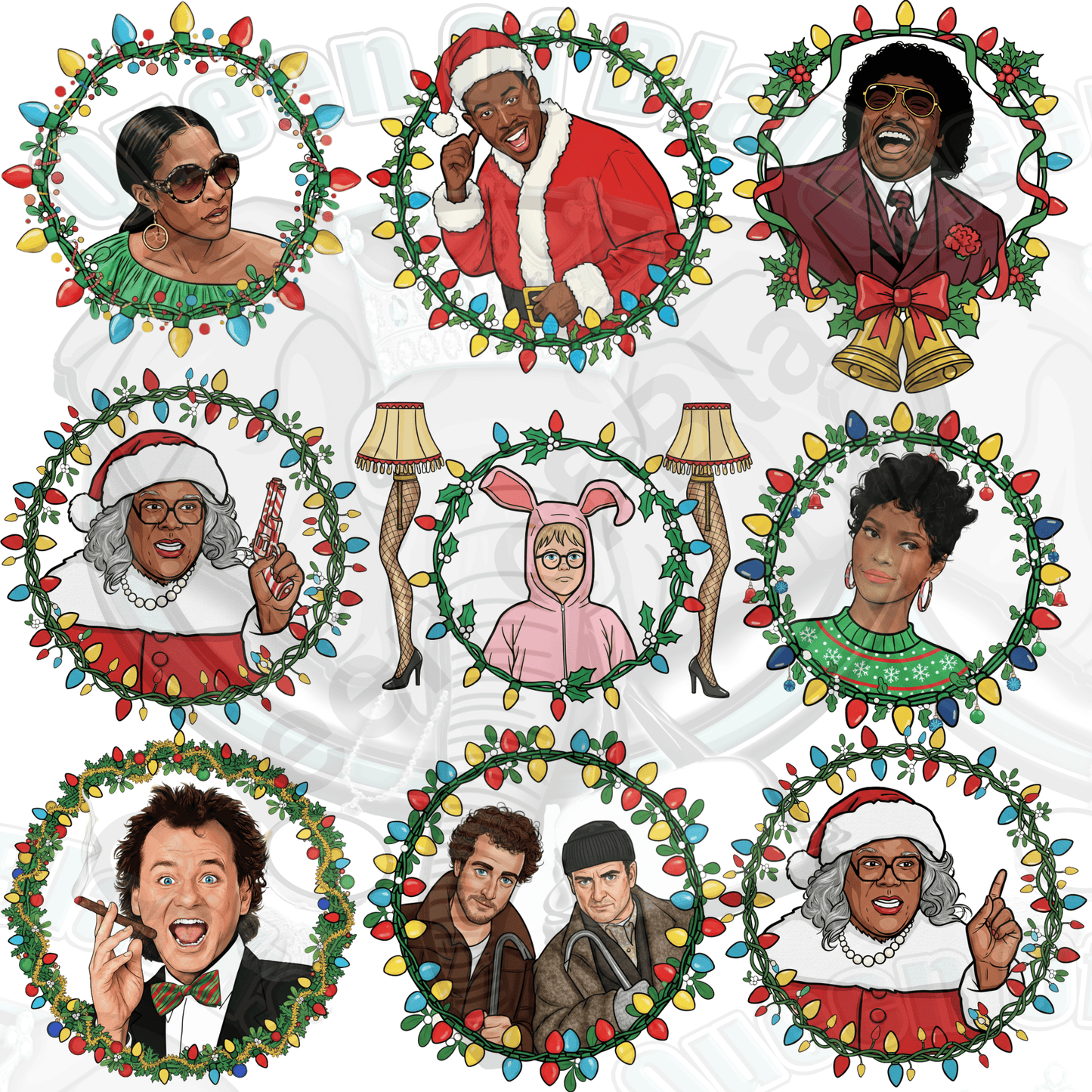 Christmas Holiday Wreath Clipart Bundle