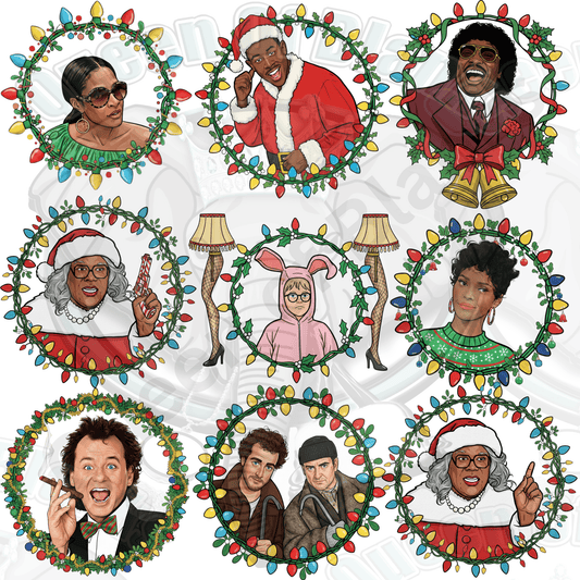 Christmas Holiday Wreath Clipart Bundle