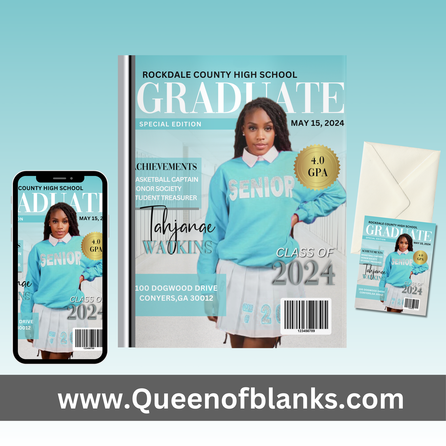 Graduation Editable Digital Kit Photoshop or Canva