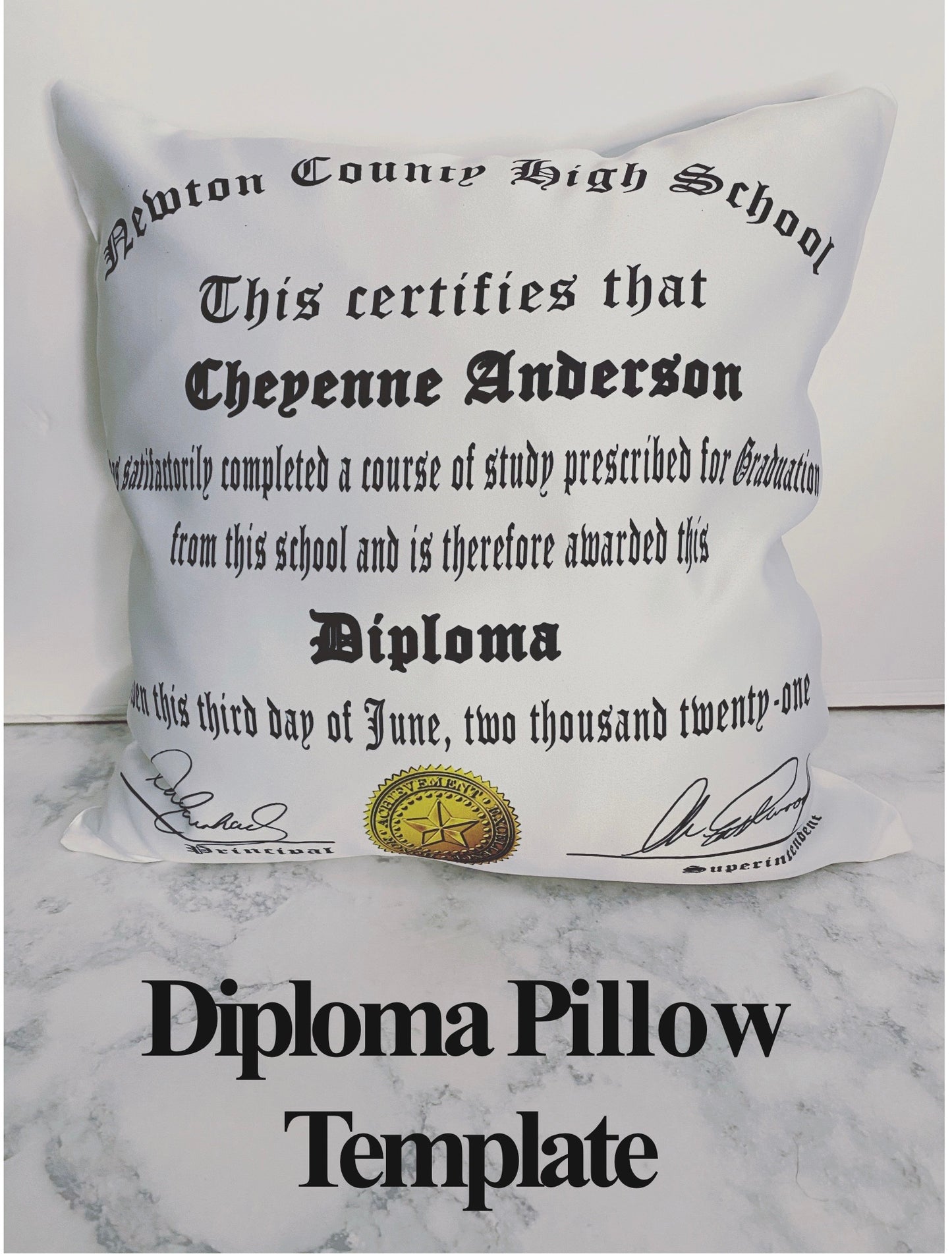 Diploma Pillow Template